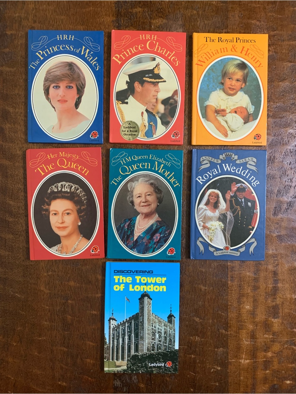 VTG A Ladybird Souvenir England/British Royal Family 7pc Hardcover Book Bundle